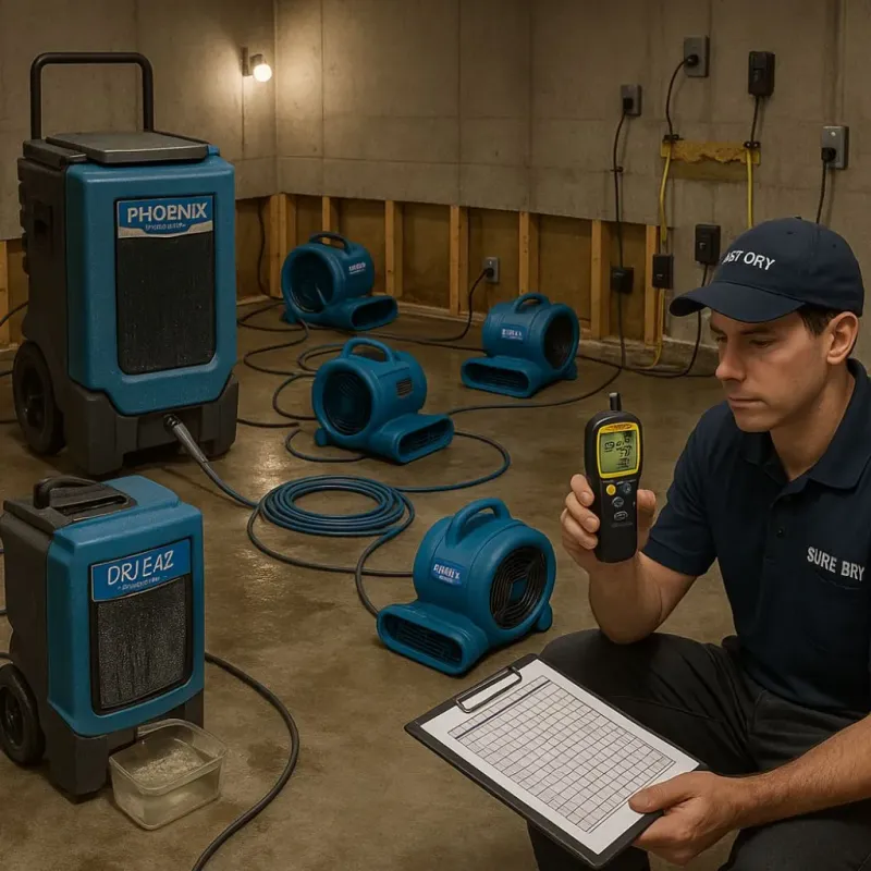 Structural Drying and Dehumidification process in Shoemakersville, PA